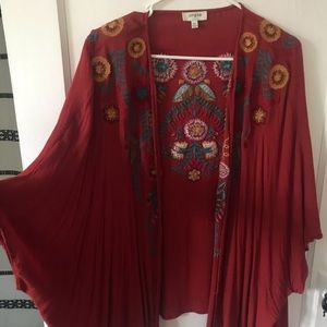 Rust embroidered kimono!